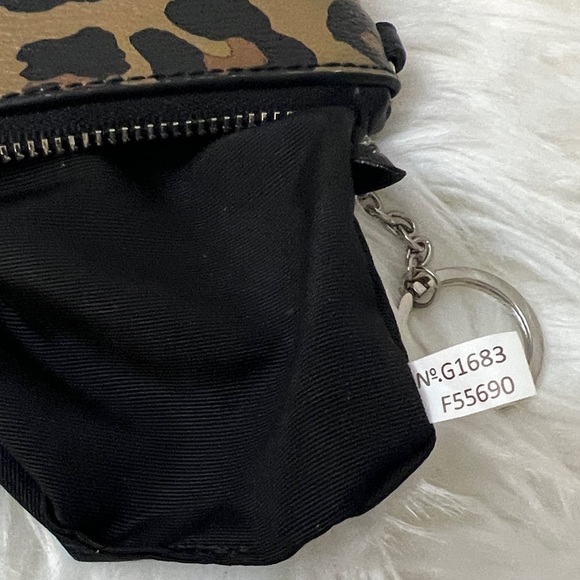 Coach Tan and Black Leopard Keychain Pouch#F55690 - Picture 2 of 6